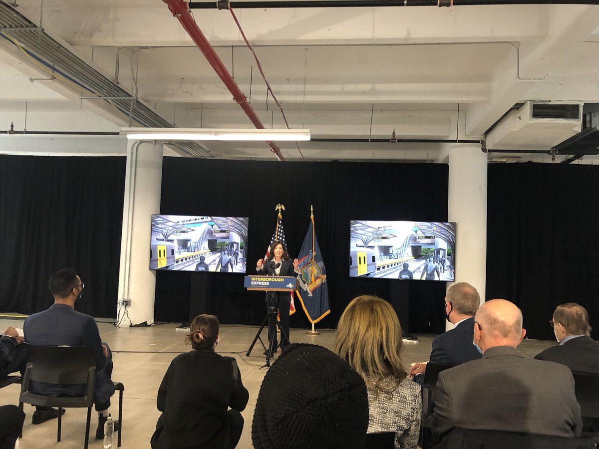 andrewsiff4NY's tweet photo. “That time back is a gift.” @GovKathyHochul on the 30-minute time saver if/when #Interborough Express is completed. The ride between Brooklyn and Queens. #nbc4ny https://t.co/dGy1bT7VTy