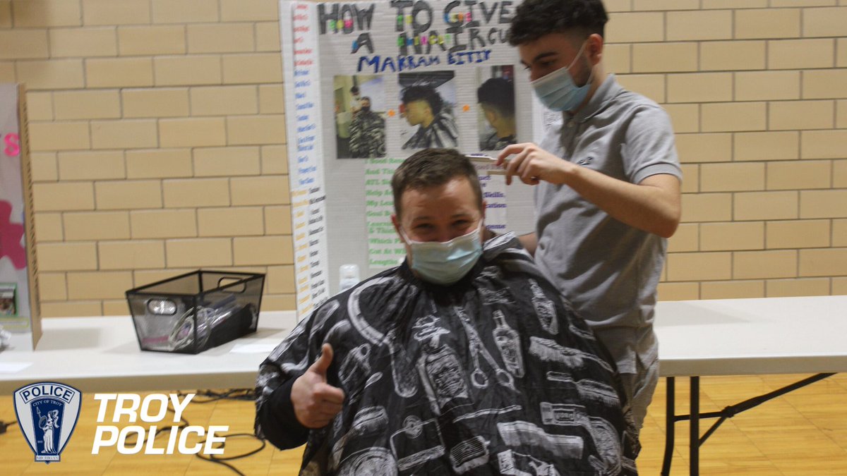 Students at <a href="/IAEast/">International Academy East</a> were asked to pick a personal project to work on a life skill. 📚 School Resource Officer Yeomans was brave enough to volunteer his head to let this student show what he had learned. 💇‍♂️ The end result turned out good! 👍