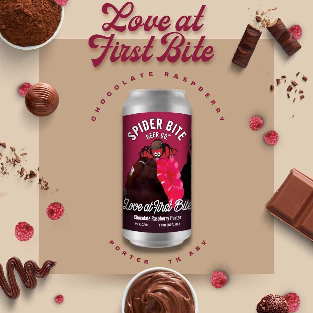 Love at First Bite Chocolate Raspberry Porter is back. 7% abv.  Cans and draught.