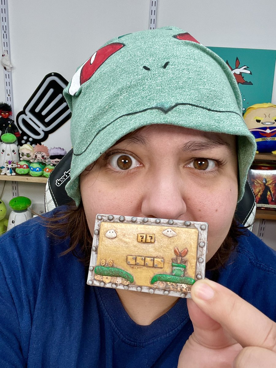 NerdECrafter's tweet image. Throwback Thursday to when I made this miniature Steampunk Super Mario magnet with polymer clay and metal. Who remembers that video? 
@NintendoCanada #nintendo