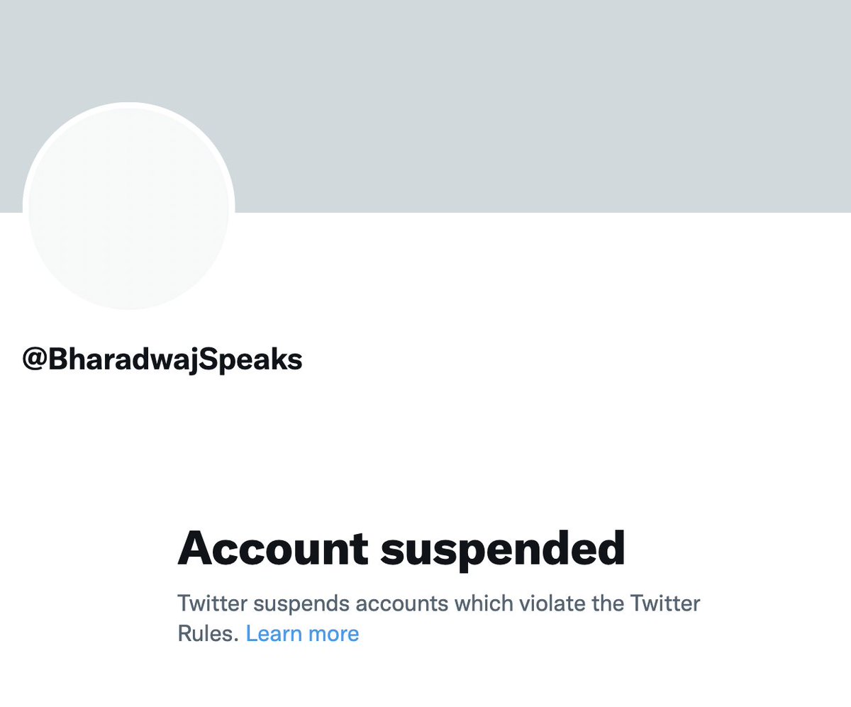 So @Twitter suspends @BharadwajSpeaks.

Modi doesn't scare them because as his minister had gloated once, he was 'proud to not have changed a single comma in our books.'

What scares them are the exposés by 
@BharadwajSpeaks. And they don't just stop at a comma. THAT scares them.