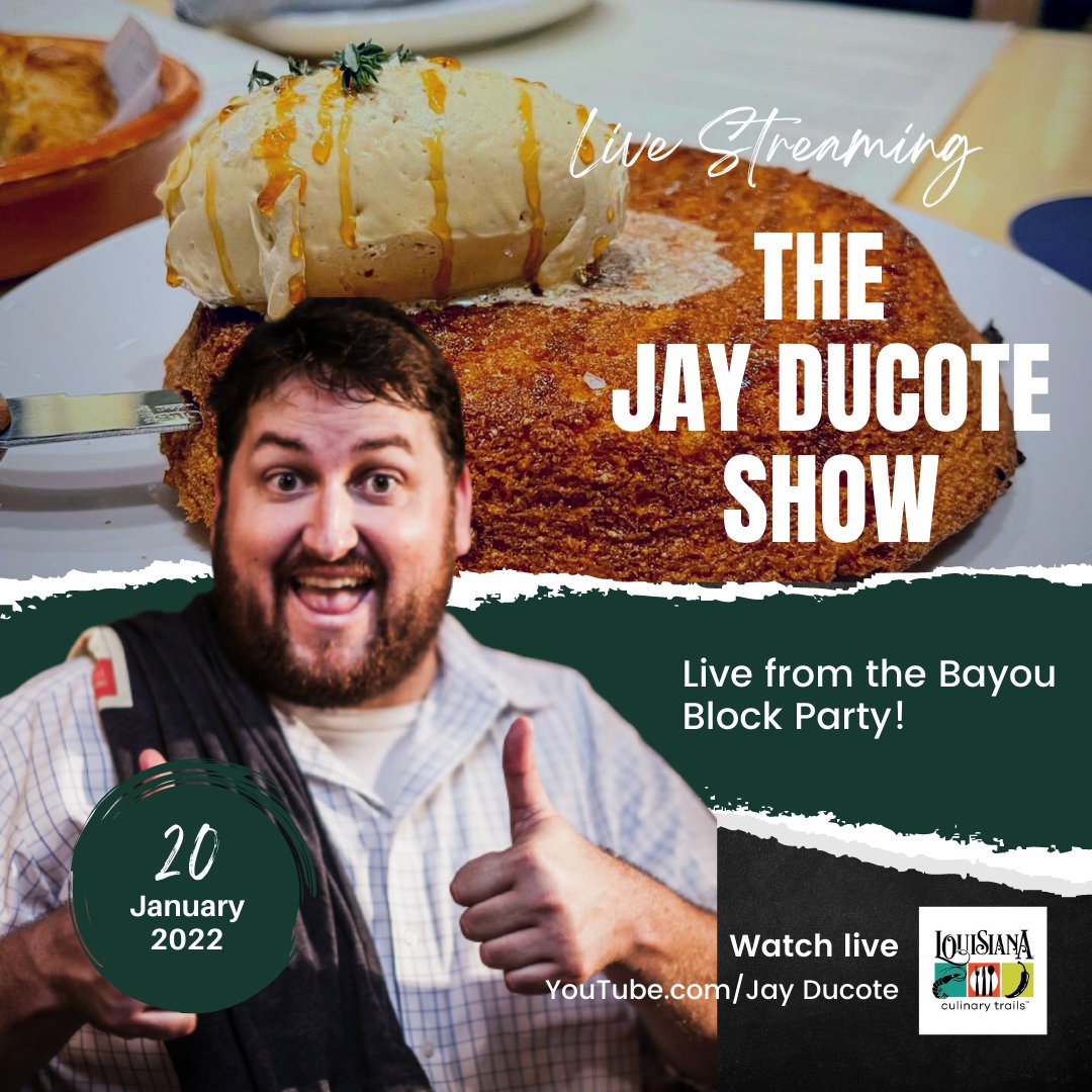 The ultimate cornbread experience???

Join <a href="/JayDucote/">Jay Ducote</a> LIVE again today from the Bayou Block Party!  

▶  YouTube.com/JayDucote 

#OnlyLouisiana #TasteLouisiana #BayouBlockParty #Houston @Louisianatravel