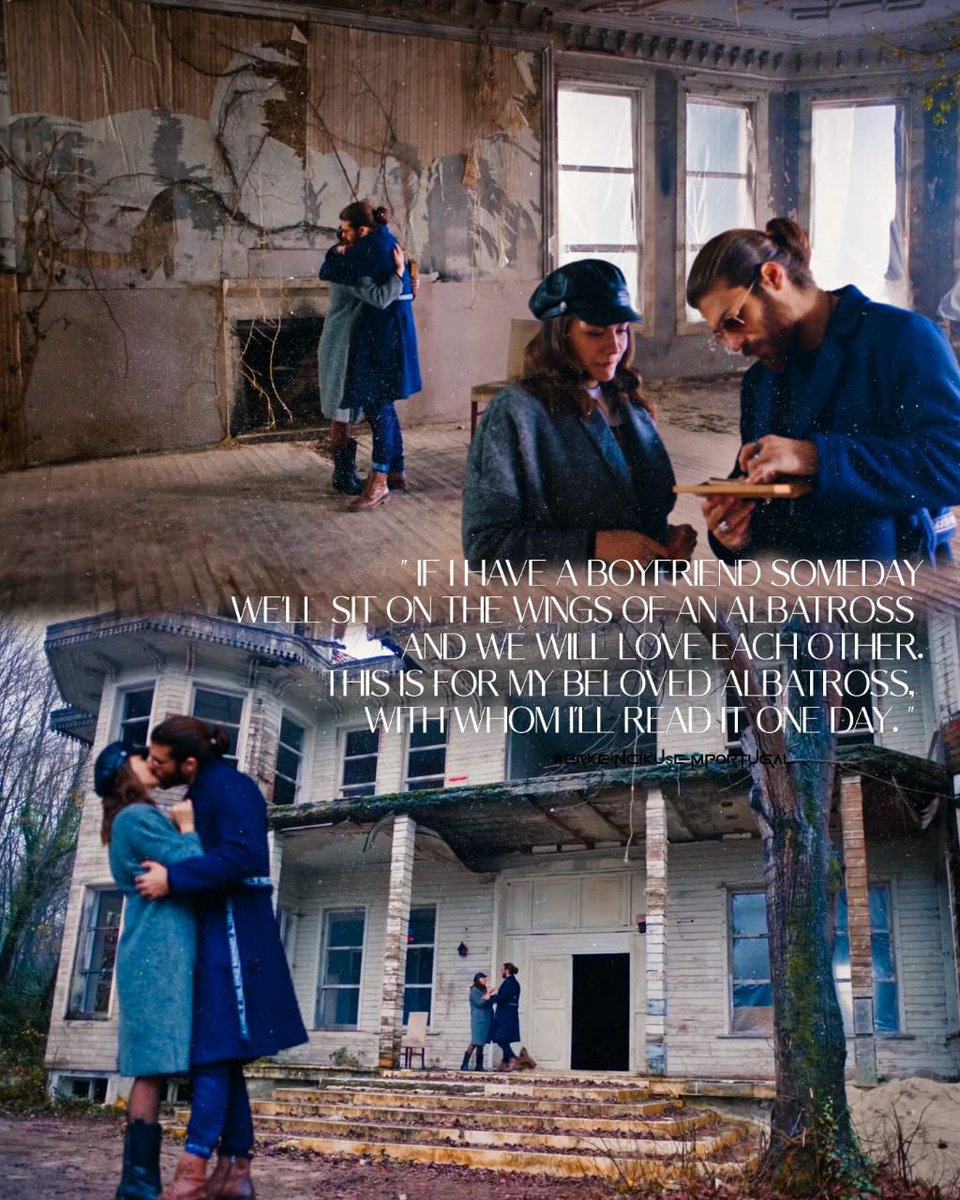 " Se um dia tiver um namorado...
Sentar-nos-emos nas asas do Albatroz  ,
E iremos amar um ao outro .
Isto é para o meu Albatroz 
Com quem irei ler um dia " 

📜 Sanem Aydın [ ep 25 ]

#CanYaman
#DemetÖzdemir
#ErkenciKuş
#CanYamanEmPortugal
#ErkenciKuşEmPortugal