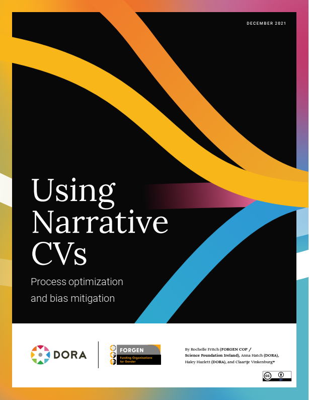 DORAssessment's tweet photo. ✨DORA is pleased to announce a new report from @FritchRochelle @AnnaHscientist @HaleyHazlett1 &amp; @ClaartjeJV summarizing learnings &amp; recommended actions from a Sept. 2021 workshop hosted with FORGEN on the adoption of narrative CVs for funders.
👉https://t.co/kuzzbTcQ1N https://t.co/7Qj9GH6KQ1