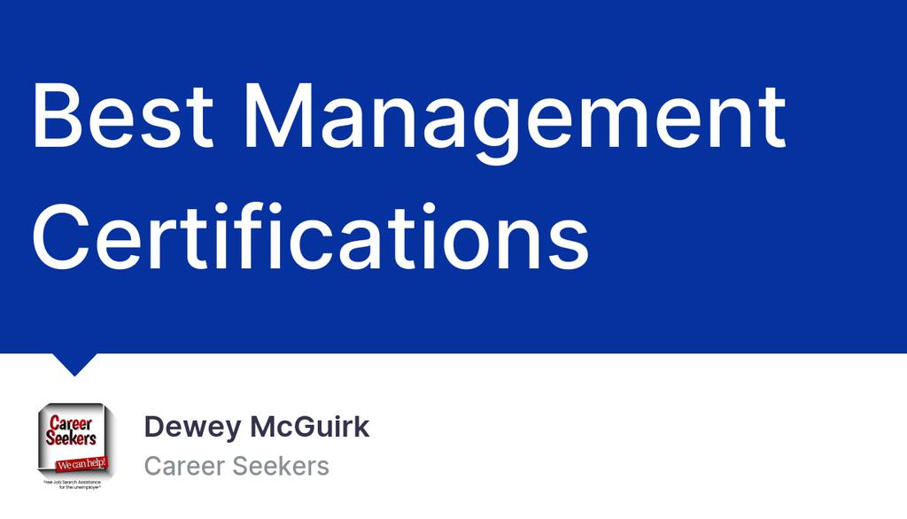 get_dewey's tweet image. One of the best ways to boost your career opportunities is to get certified in your field.

Read the full article: Best Management Certifications
▸ lttr.ai/rxSv

#BestManagementCertifications #ProjectManagementCourses #ProjectManagement #ProfessionalCertification