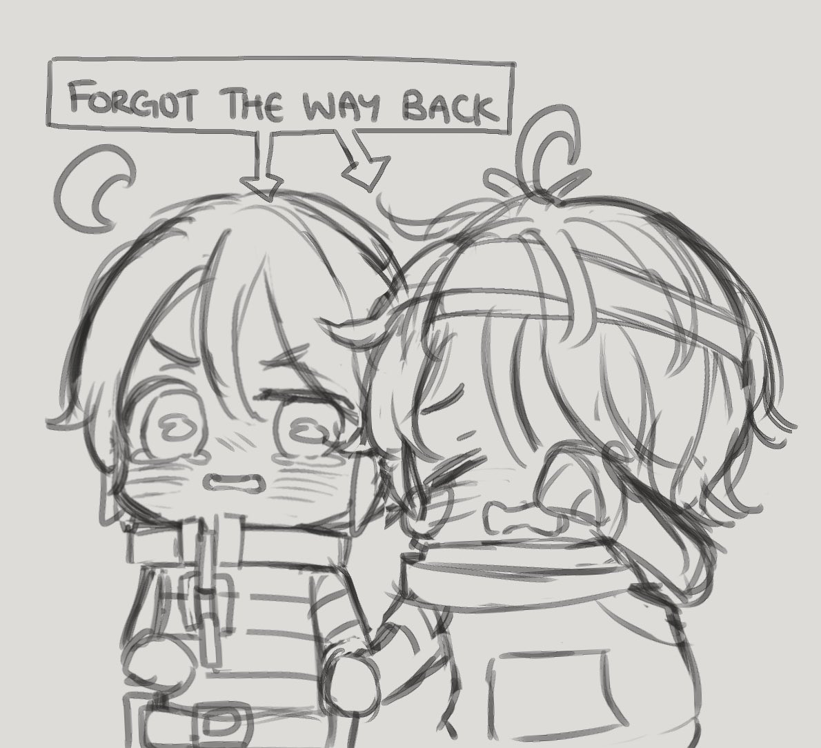 Prompt: Emil&Luca
they just happen to get lost separately and found each other but still continue to be lost LOL
Luca tries not to cry infront of Emil because he feels he have to be the calmer one
WC was gonna smack them but they pounced onto him like they saw a ray of hope