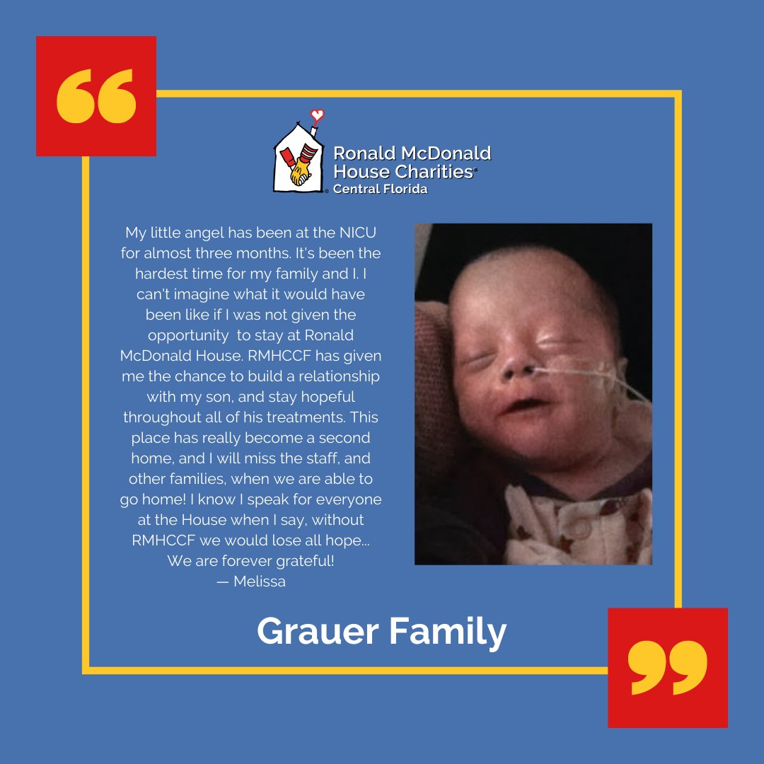 RMHC of Central FL (@rmhccf) on Twitter photo When a child is seriously ill, families face extensive medical treatment, hectic schedules and financial burdens, RMHCCF provides a sanctuary for families during such a difficult time. Read about how RMHCCF was able to #KeepFamiliesClose for the Grauer Family! When a child is seriously ill, families face extensive medical treatment, hectic schedules and financial burdens, RMHCCF provides a sanctuary for families during such a difficult time. Read about how RMHCCF was able to #KeepFamiliesClose for the Grauer Family!