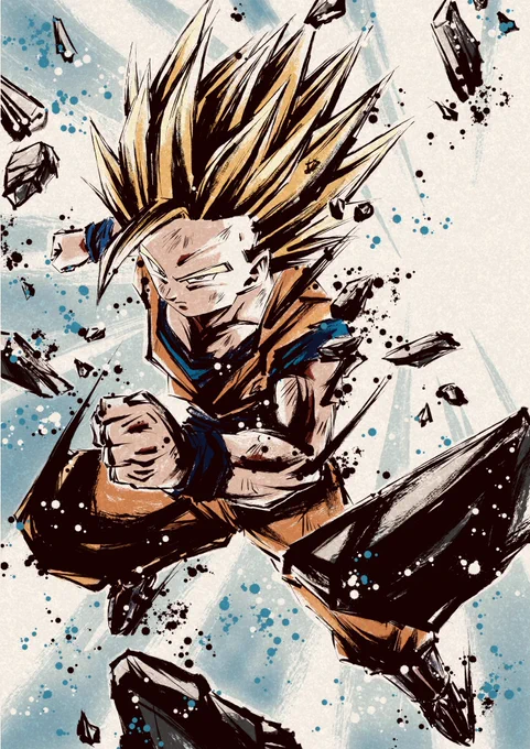 銀河ギリギリ
#ドラゴンボール
#墨絵 #イラスト 