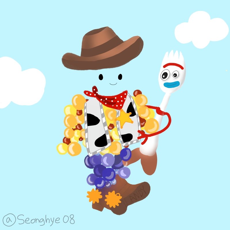 Seonghye08's tweet image. I&apos;m a big fan of Toy story! So, I applied it to the fan art of &apos;Imaginary Ones&apos;