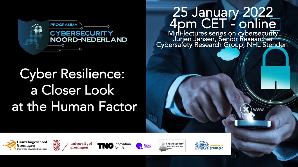 RugStep's tweet photo. The end-user should no longer be seen as the weak link in cybersecurity. Please join us next Tuesday 25th Jan for another cybertalk where Jurjen will discuss the importance of the human role in cybersecurity. Please register here:  
https://t.co/F5XjRaZkni

@CybersecurityNN https://t.co/Fs5YN9PAhK