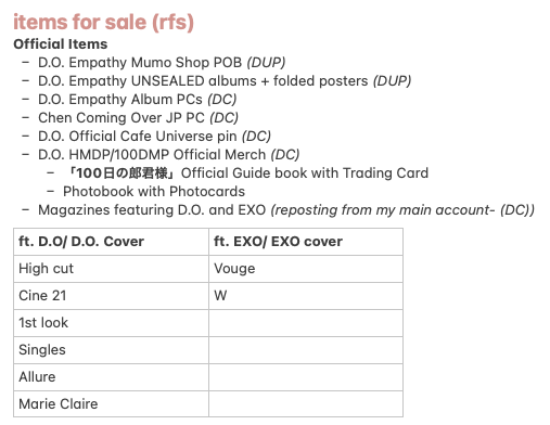 dyodism's tweet photo. *♡@.dyodism 2022 updated selling thread

WTS LFB #dyodism_sells ˎˊ˗  

❣️ph only
❣️please read the images before buying.
❣️all must go 🥺

🏷 EXO D.O Kyungsoo album pc stickers doll magazine photocard https://t.co/5uPcGGMsat