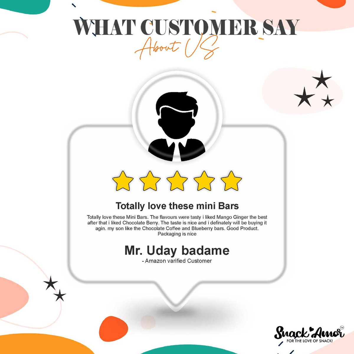 AmorSnack's tweet photo. We at https://t.co/y7EvavbcUx believe in getting you healthy, tasty and pocket friendly snacks that every household in the county can afford! 

Thank you for such an amazing response. 
Happy YOU .. Happy US ! 😊

#customerreview #feedback #customerfeedback #customerappreciation https://t.co/ES487D7Hln