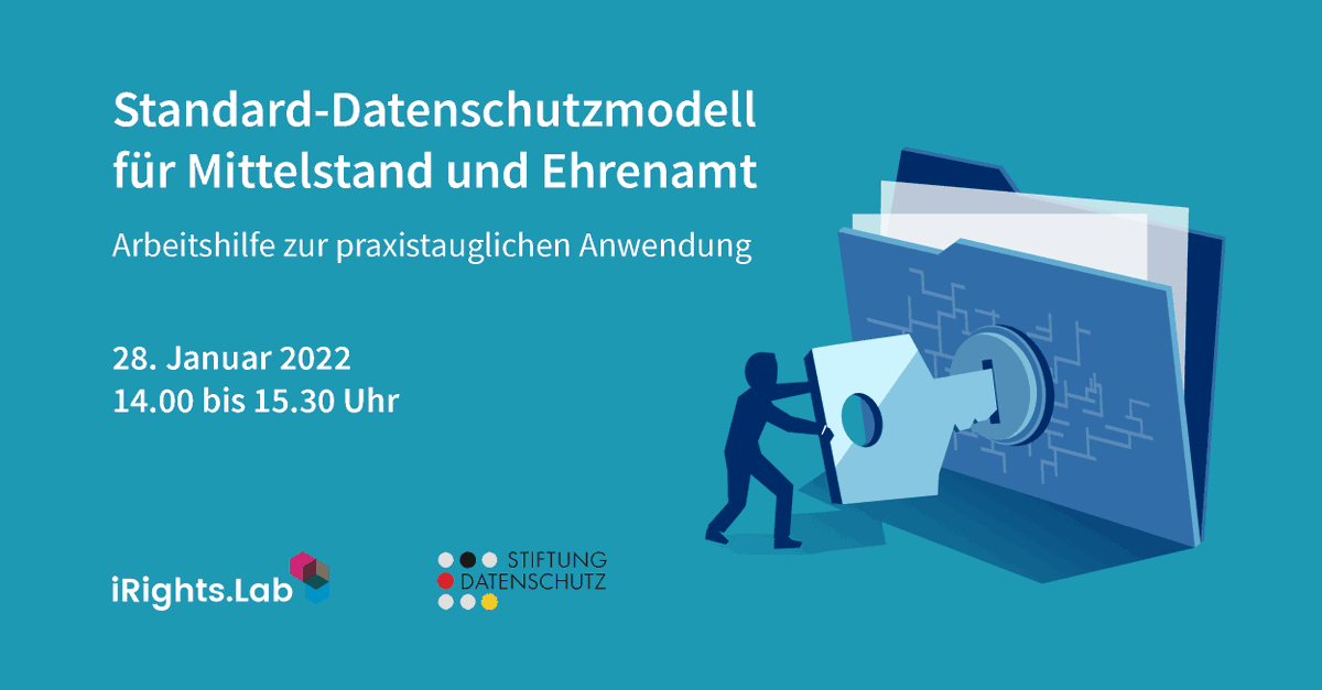Im Auftrag der <a href="/DS_Stiftung/">Stiftung Datenschutz</a> haben wir eine Arbeitshilfe zur Operationalisierung des Standard-Datenschutzmodells für KMU und gemeinnützige Organisationen entwickelt. Wir stellen diese vor und diskutieren Chancen und Hemmschwellen.
📆 28.01.2021
➡️ irights-lab.de/termine/arbeit…