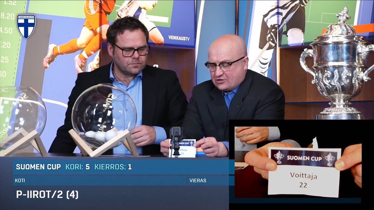 #SuomenCup arvonnat takana. 1.kierroksella vastaan joko kutosen Janpa vieraissa tai kolmosen Loiske kotona! #PalloIirot #NelonenLänsiSuomi