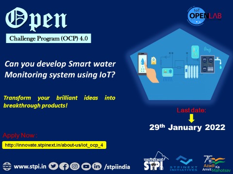 STPIBengaluru's tweet image. Can you develop #IoT-based Smart water monitoring system? Join the 4th cohort of #STPIIoTOpenLab to transform your promising ideas into breakthrough products. Apply now: innovate.stpinext.in/about-us/iot_o…… #STPICoEs #STPIINDIA
