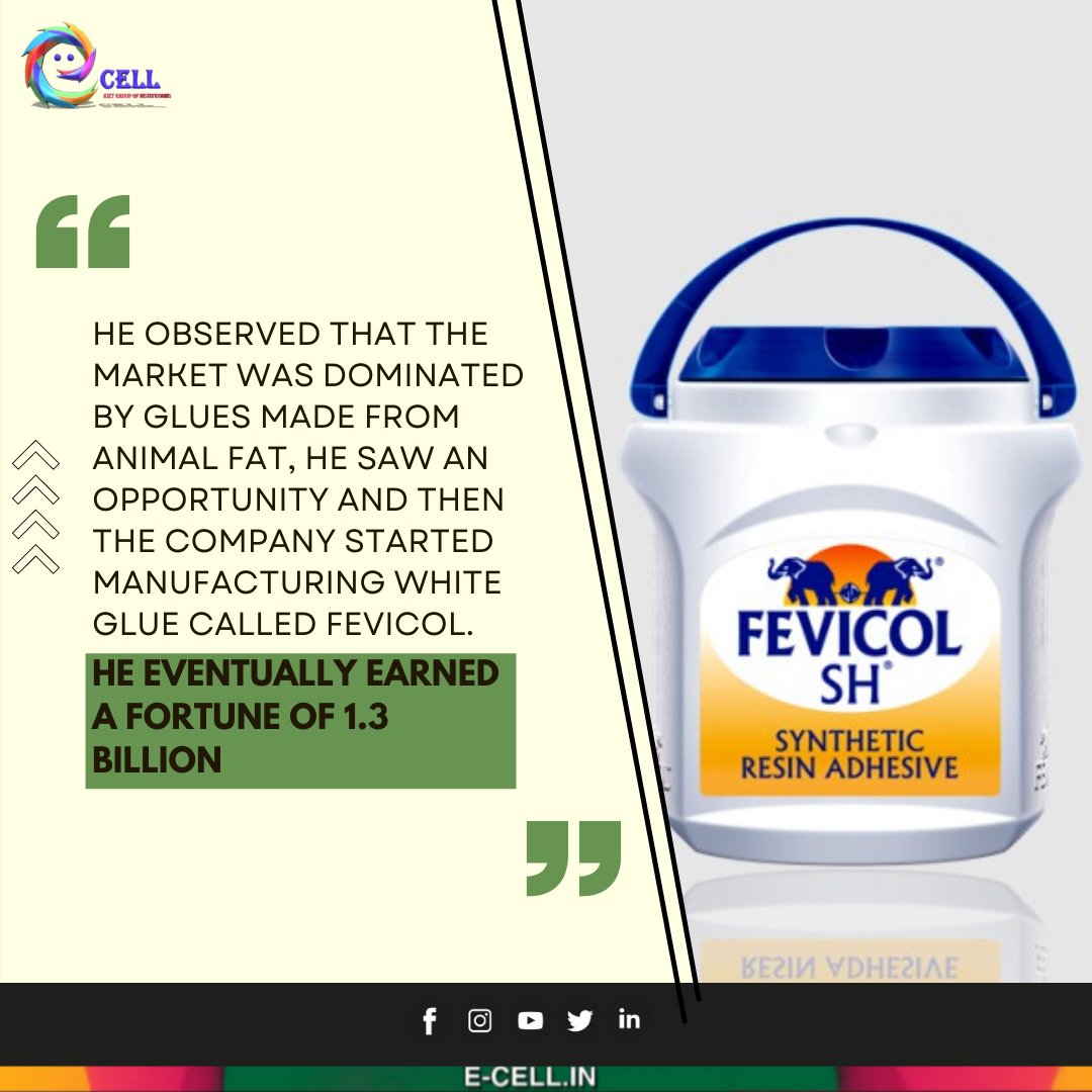 KietEcell's tweet photo. “All our dreams will come true if we dare to pursue them.”- Walt Disney

If you want to learn how to touch the pinnacle of success against all odds and difficulties, then you must read about Balvant Parekh, 'India's Fevicol Man.' @StuckByFevicol
#entrepreneur #ecell #fevicol https://t.co/sGnKxFehPY