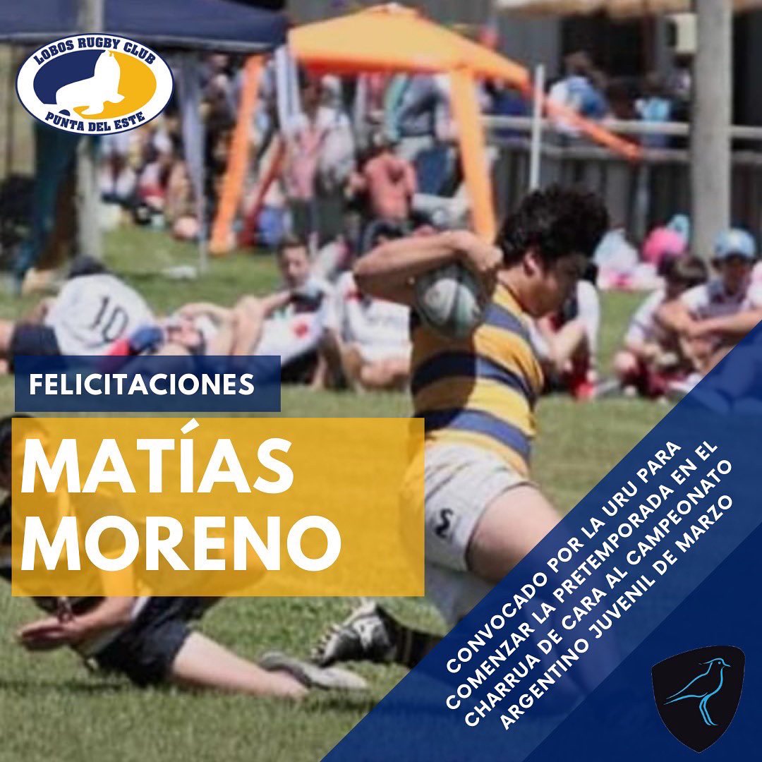 Felicitaciones a Juan Justo Fontes, Donato Scrollini, Gaspar Pancorbo, Matías Moreno y Juan Pablo Vernengo!!! 

Convocados por la <a href="/RugbyUruguay/">U.R.U.</a> para comenzar la pretemporada en el Charrúa de cara al Campeonato Argentino Juvenil de marzo.

#OrgulloLobos #LobosRugby