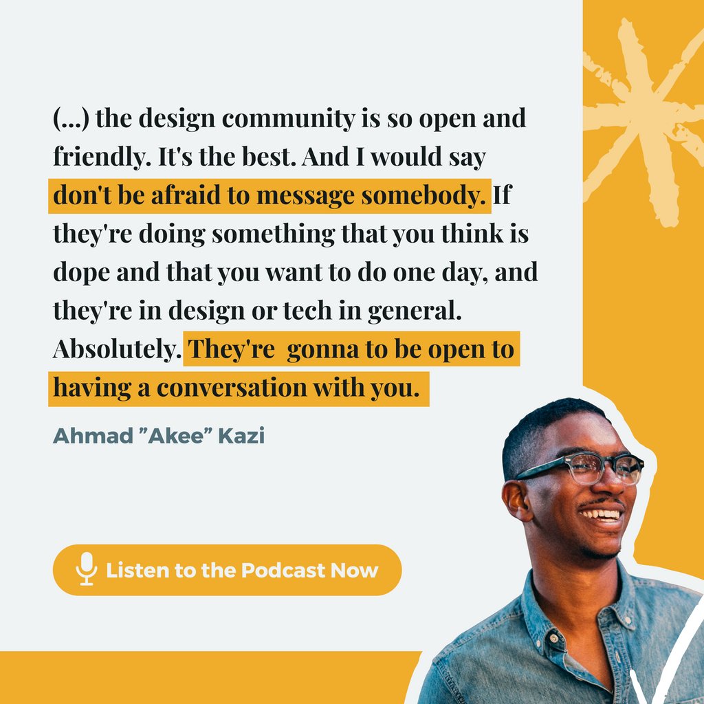 design_everyone's tweet photo. Episode 6 with @akeekazi about becoming a designer is live. Have you checked it yet?⁠
⁠
Check it out on https://t.co/Dg21aAxtsY or just pick your favorite #podcast platform.⁠
⁠
You can also read the full script on our website.⁠
⁠
#DifE #Podcast #Design #DesignIsForEveryone https://t.co/kjJyZQlk0i