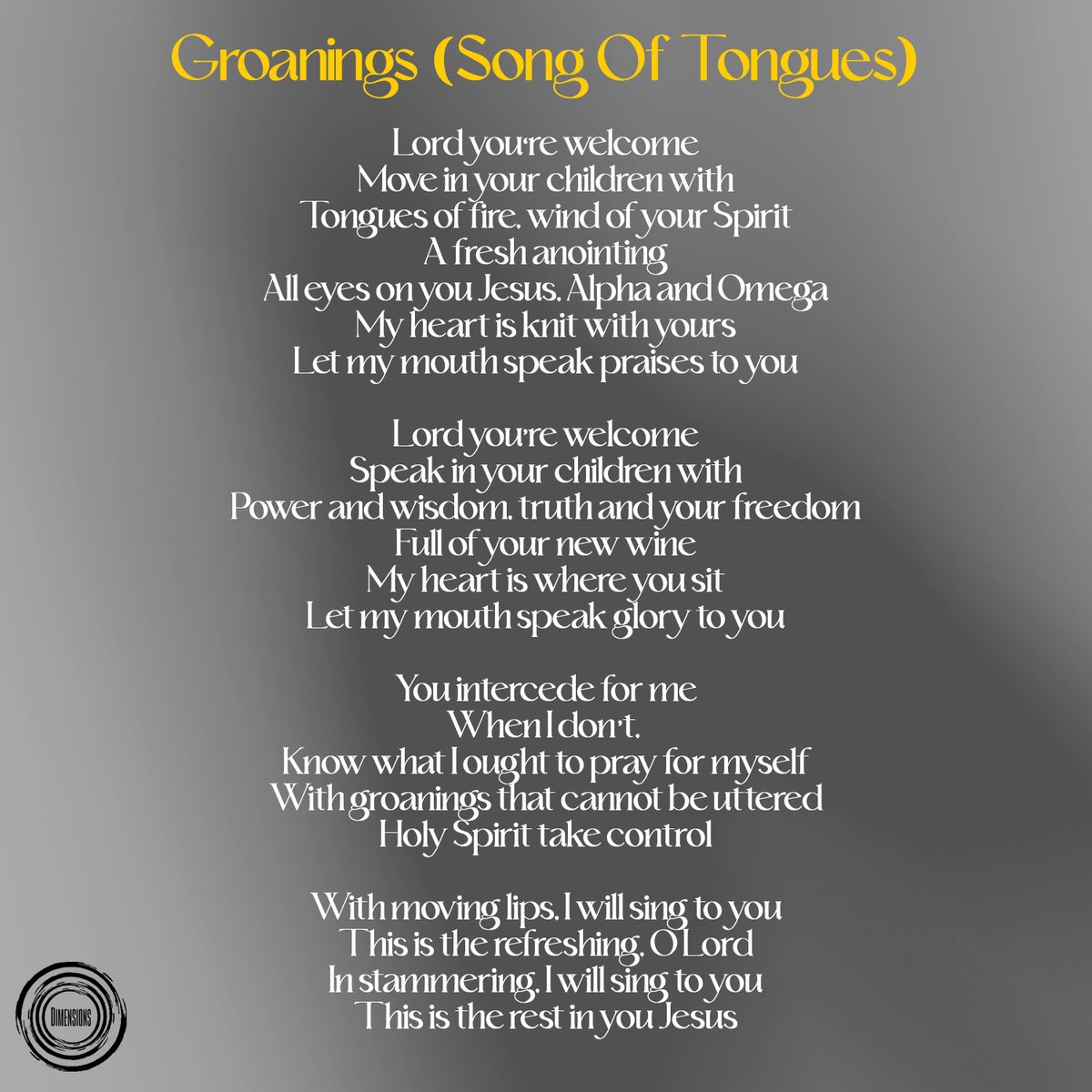 dimensions_muse's tweet photo. LYRICS.
.
Let this song be a reminder that Jesus is always ready and present to step in when we can't go on.
Written by @joshua_kmicheal 
Song of Tongues composed by @bony_el and @enochenzy
Listen to our song on all music platforms https://t.co/tdfUtPmExl