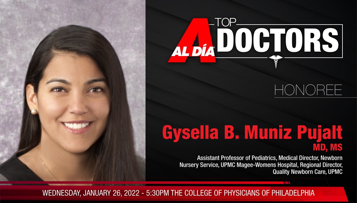 Meet one of our 2022 TOP DOCTORS, Gysella B. Muniz Pujalt, MD🩺🥼

Dr. Muniz Pujalt is an Assistant Professor of Pediatrics at <a href="/UPMC/">UPMC</a> and serves as UPMC’s Regional Director of Quality Newborn Care, and Medical Director of Newborn Nursery Services at <a href="/UPMC/">UPMC</a>.

aldianews.com/articles/leade…