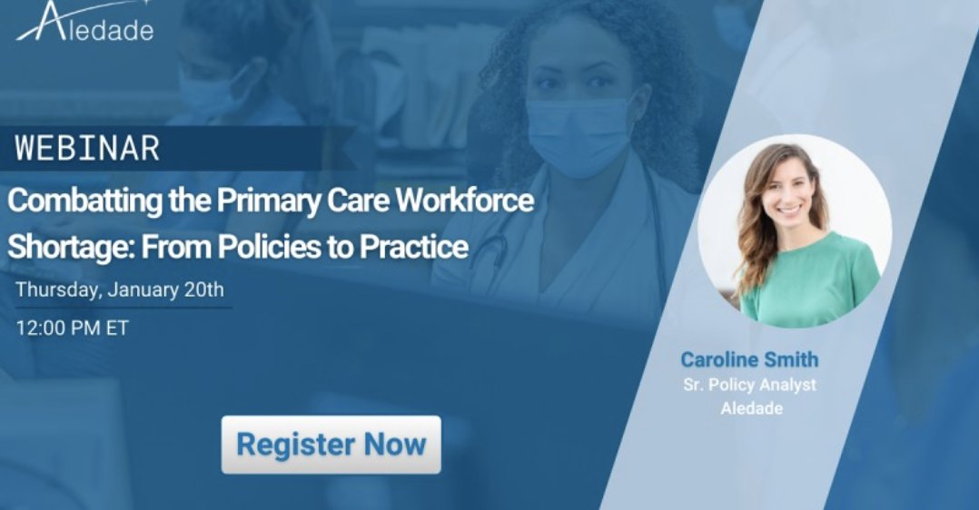 robswiger's tweet photo. Join us at noon ET on Jan. 20 as Caroline Smith, Senior Policy Analyst at Aledade, and representatives from our member ACO practices discuss the workforce shortage in primary care. 
https://t.co/F4pFCfu4r5 https://t.co/4SEVa33kzE