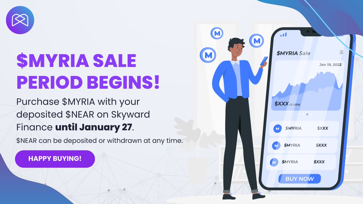 myriad_social's tweet photo. 🥳The $MYRIA Sale has begun on @skywardfinance!!

Raise your hand if you're collecting $MYRIA 🙌

Remember, its not too late to deposit $NEAR and jump in- better late than never, amigos🤩

*IDO participants will also get $OCT airdrops! https://t.co/7AX5JgxeA0