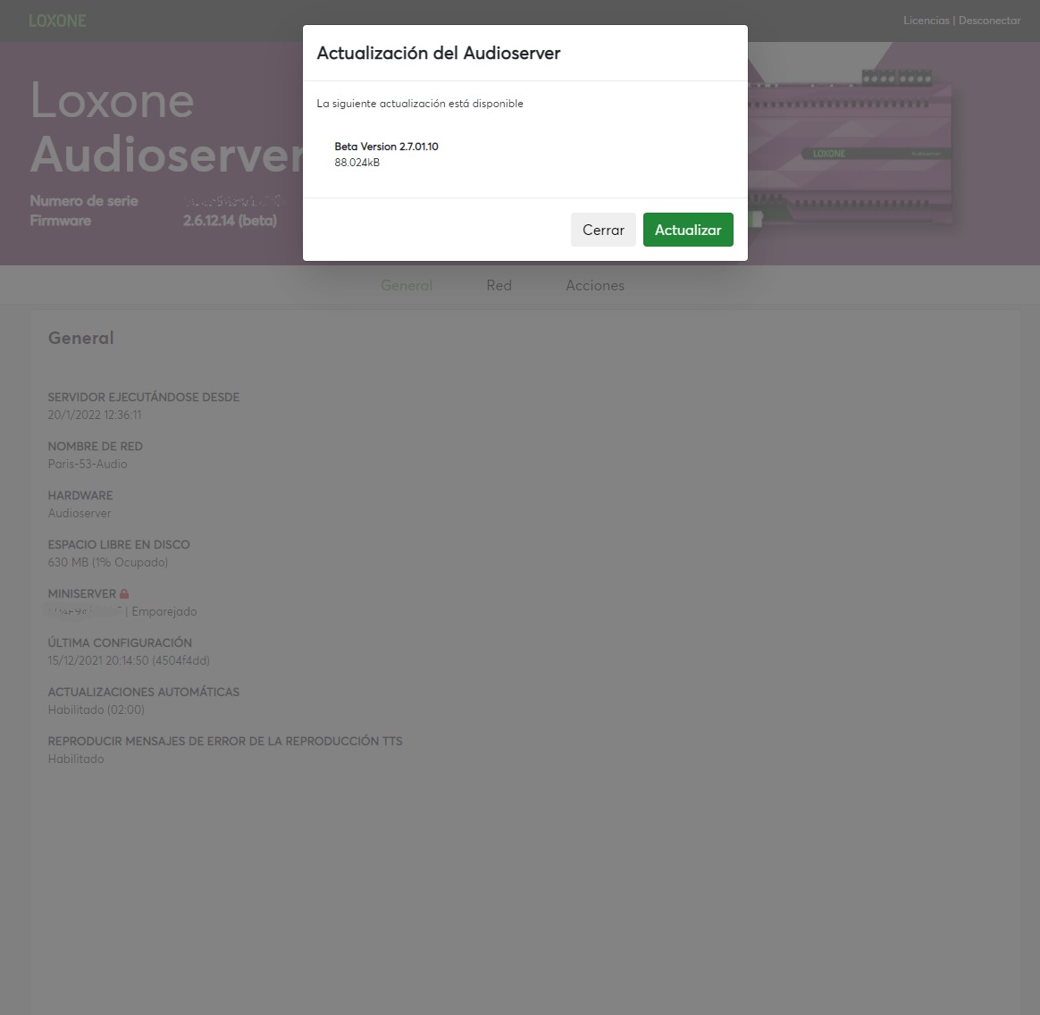 oix_automation's tweet photo. Haciendo pruebas con la #beta pública del #AdioServer de #Loxone ¡¡¡ #Music #Musica #SmartHome #RealSmartHome #MusicHome #MusicaEnCasa https://t.co/CV68fLhE8b