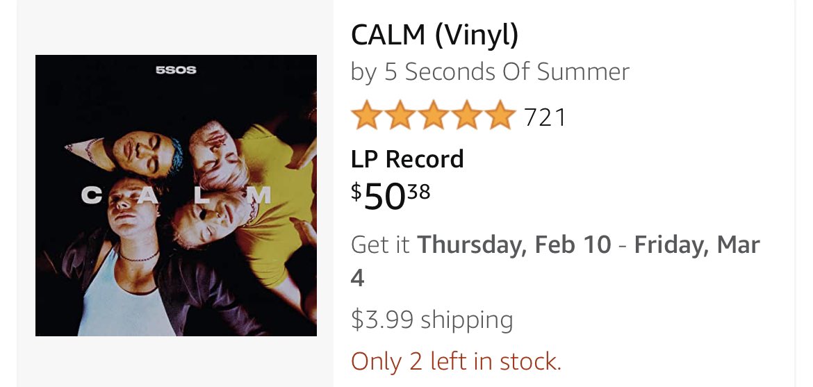 cathloveslou's tweet photo. 🚨currently on https://t.co/zFwwZcCYwH - the calm vinyl by 5 seconds of summer is available for $50 CAD🚨 https://t.co/Hs9UvpH5az