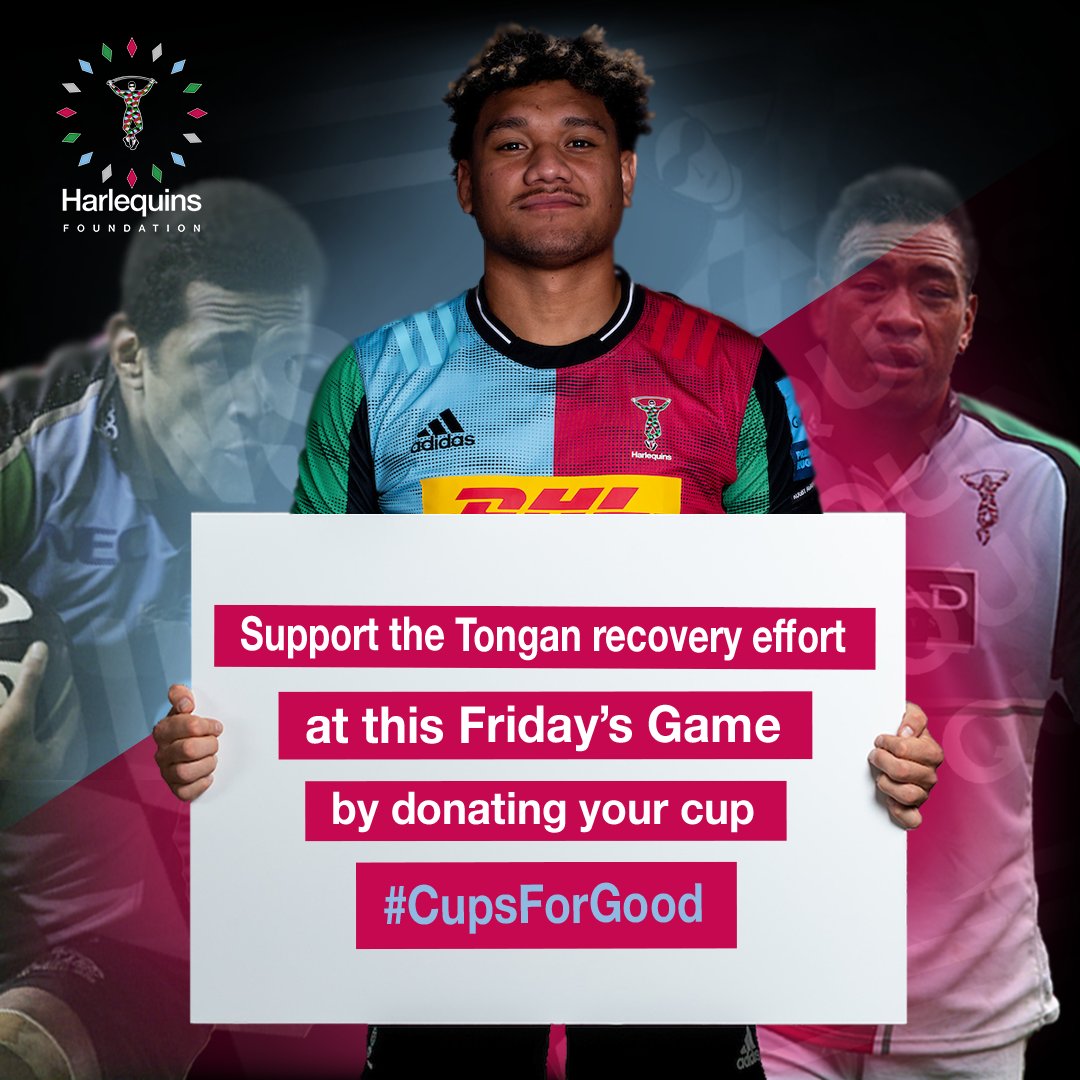 quinsfoundation's tweet image. Following the disaster in Tonga last week, all funds raised from the cup campaign at the @Harlequins   game tomorrow will go toward the recovery effort.   

Hear from our own Viliami Taulani: bit.ly/QuinsTonganRel…

Donate directly here: bit.ly/RedCrossQuinsD…

#COYQ