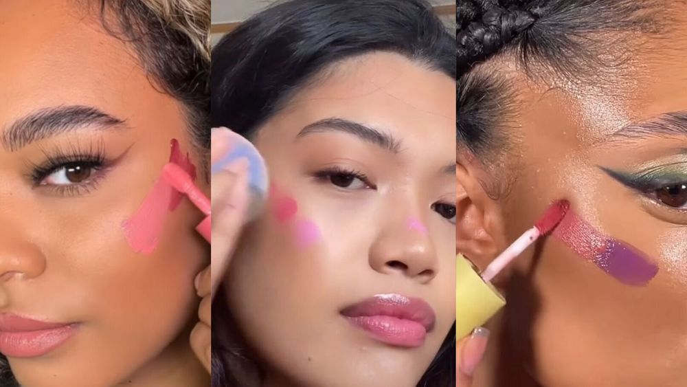 Makeup_byC's tweet photo. La nouvelle #tendance 2022 sur toutes les joues ? L'ombrée Blush ! ☺️Pour le réaliser c'est super simple : prendre 2 blushs : un clair en premier et un plus foncé en second, (ou 2 couleurs différentes) puis blend le tout ! Petite photo pour que tu visualises comment l'appliquer👀 https://t.co/VabhE3LqBG