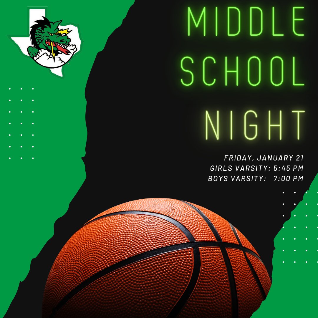 Dragon Basketball Middle School Night
🗓️Fri, Jan 21
🏟️CSHS
🏀Girls: 5:45 p  🏀Boys:   7 p

Students, teachers, &amp; staff are invited to cheer on <a href="/LadyDragonBKB/">Lady Dragon Basketball</a> <a href="/CarrollDragonBB/">Southlake Carroll Basketball</a> vs Keller!

<a href="/DawsonBoysAth/">Dawson Boys Athletics</a> <a href="/ladyDMSdragons/">Dawson Girls Athletics</a> <a href="/CarrollBoysAth/">Carroll Middle Boy’s Athletics</a> <a href="/CMSGirlsAthl/">CMS Girls Athletics</a> <a href="/Carrollisd/">Carroll ISD</a> <a href="/SLCAthletics/">Carroll Dragons</a>