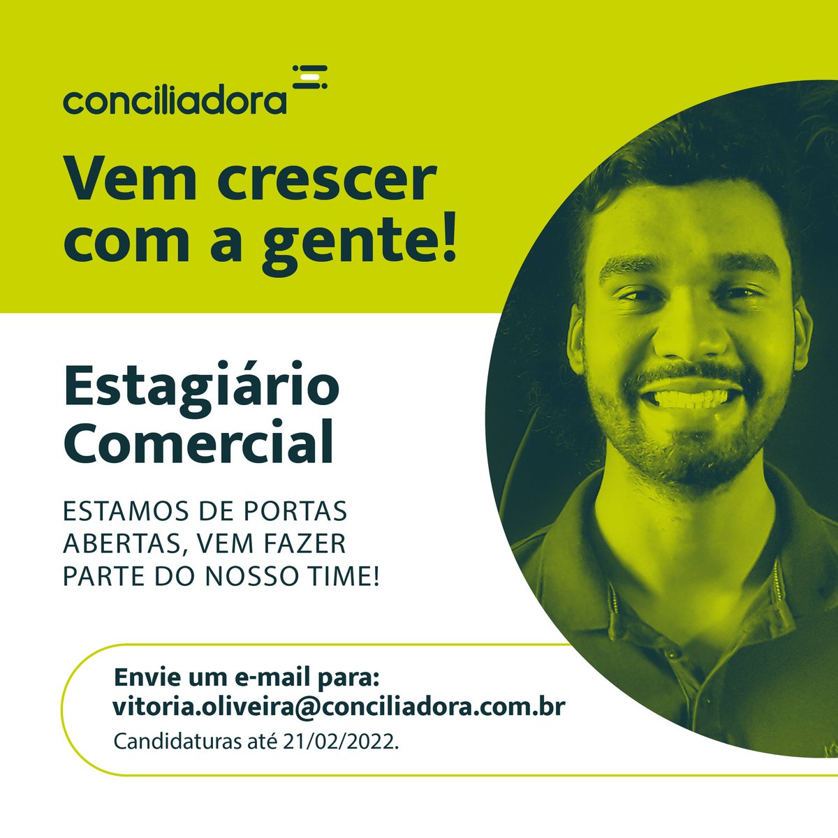 aconciliadora's tweet photo. 📣 A CONCILIADORA ESTÁ BUSCANDO NOVOS TALENTOS!

Buscamos um(a) estagiário(a) para agregar à equipe Comercial.

Saiba mais: https://t.co/Jk33mXbZI4

#Oportunidade #VagasAbertas #OportunidadeProfissional #Fintech #TimeVerde #EstágioComercial #Comercial #Estágio https://t.co/MUKT2fDB6b