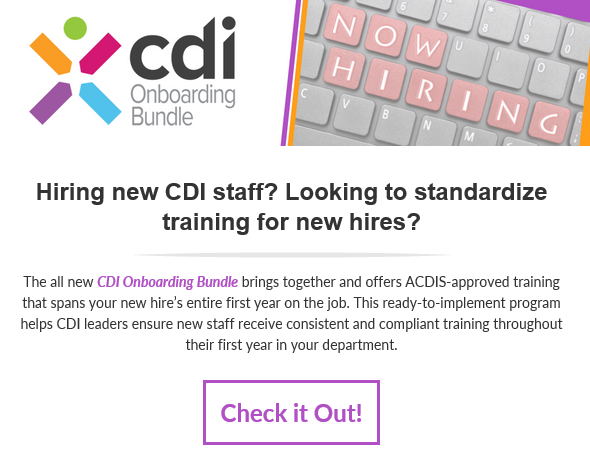mvarnavas's tweet photo. CDI Onboarding Bundle brings together and offers ACDIS-approved training that spans your new hire’s entire first year on the job. https://t.co/gMC0RVxmLn https://t.co/ablprmNESx
