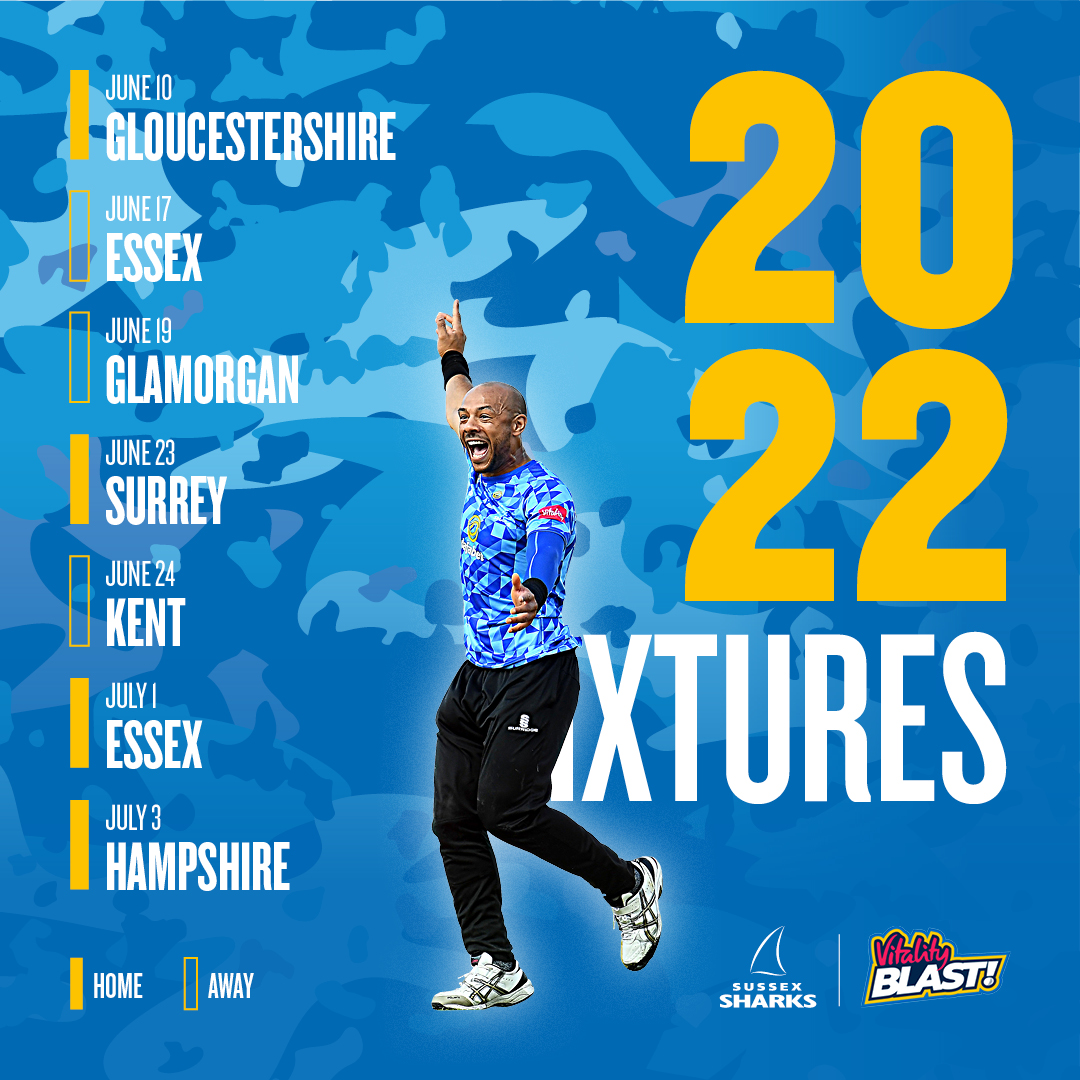 SussexCCC's tweet photo. A home El Classicoast to finish the group stage. 👀

Which of our @VitalityBlast fixtures are you looking forward to? 🙌 #GOSBTS https://t.co/jjKy6Tj66r