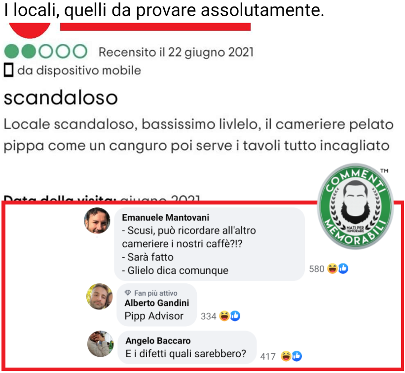 CM_Memorabili's tweet photo. E comunque "tutto incagliato" è poesia pura, poteva bastare anche così. #commentimemorabili #recensioni #locali #incentivi #provatelo https://t.co/w1GxCHvx0T