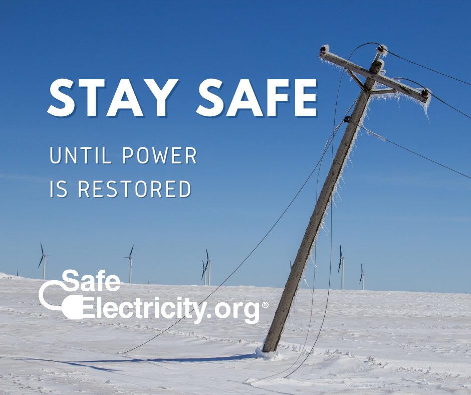 Winter storms can take down power lines or cause outages in other ways, such as ice on lines. #SafeElectricity #PowerOutageSafety