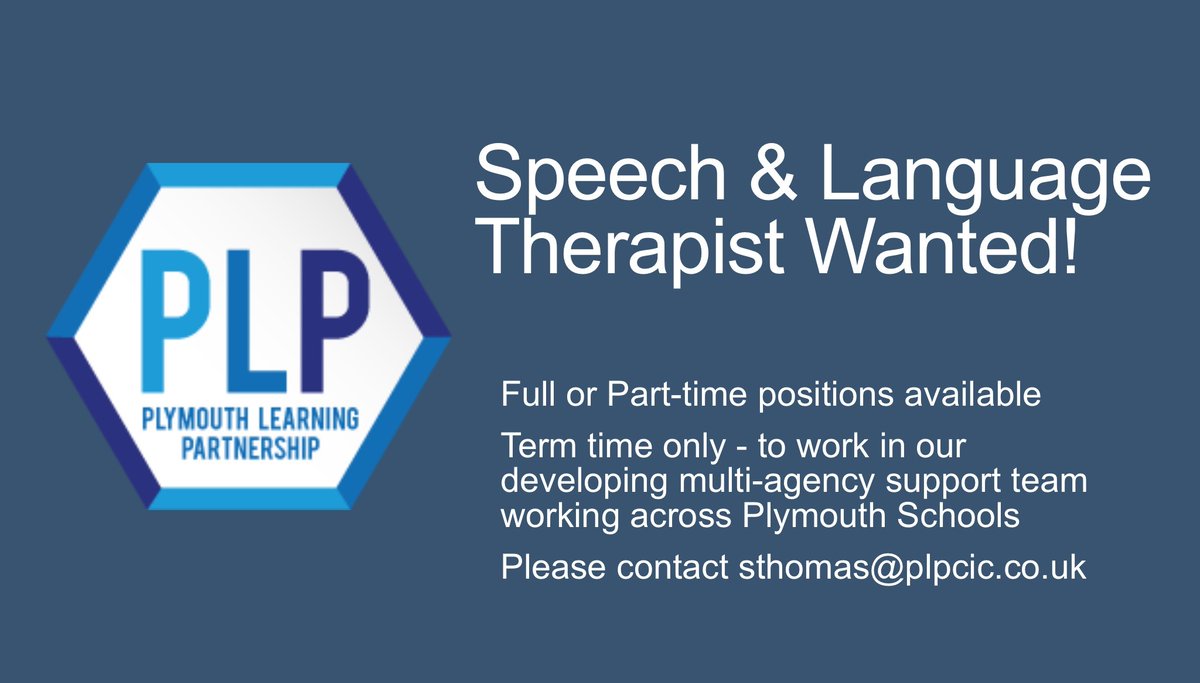 MAST_PLP's tweet photo. We are hiring! We are looking for a SALT to join our team in #Plymouth. Working with children & young people in schools (and liaising with staff & parents/carers.) Full or Part time positions available (term-time only)😀 #SALT #SLCN #Communication #Language #SpeechTherapy https://t.co/zoq1IO9DkG