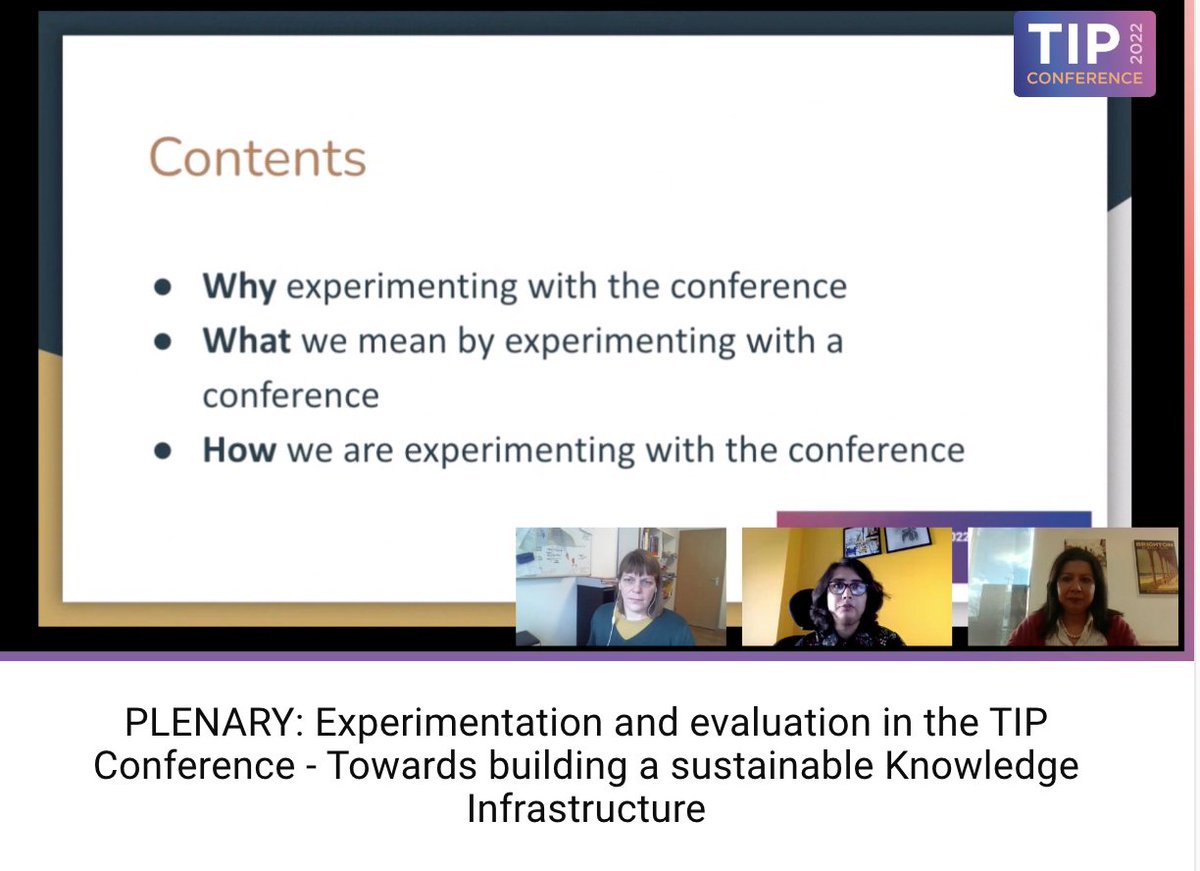 TIPConsortium's tweet photo. Plenary is live! w. @dvelasco82 @bipashyee @agrikat on 'Experimentation & Evaluation in TIP Conference-Towards building a Sustainable Knowledge Infrastructure'
#TIPCon2022 is a 'plurality of networks' with collaboration between @Globelics @Euspri_Forum #TIPC @STRN_Network https://t.co/74efht1t2w