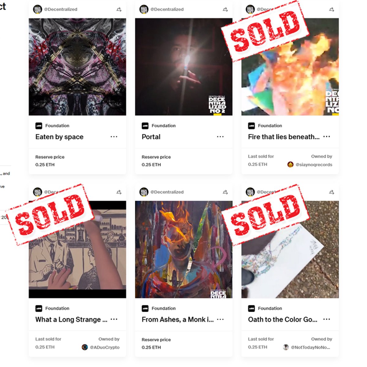 DecntralizedPrj's tweet photo. We want to thank our collectors who joined our Journey so far
Who Decided to support our Statement as 1/1 Artists that believed in #NFTs,Going all in
We DESTROYED art IRL to MAKE art that will live 4ever on blockchain as 1of a kind
@Paddy_Stash
@siaynoqrecords
@ADuocrypto
Join us https://t.co/q0YCZPRnpz