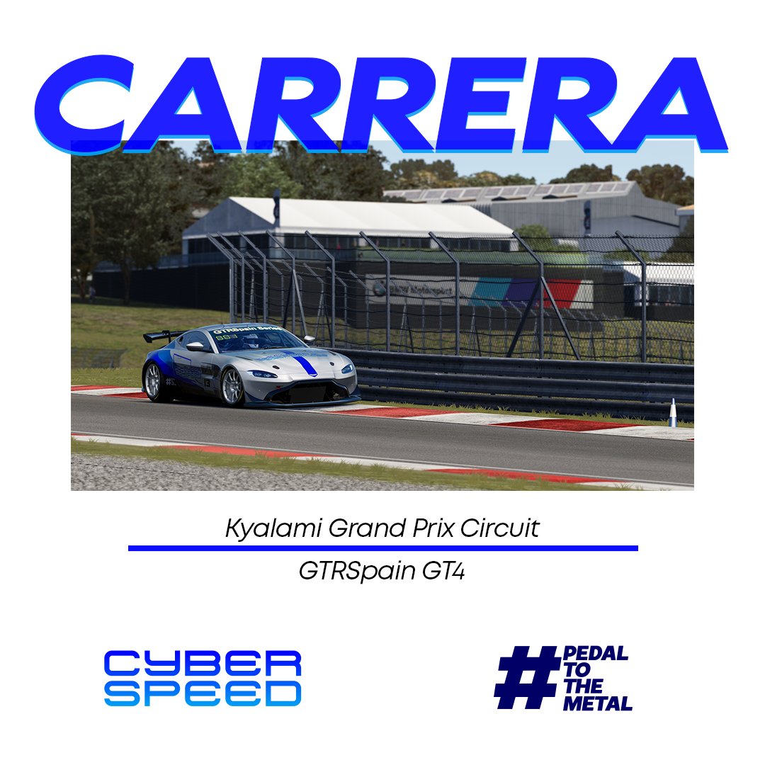 🟢 DÍA DE CARRERA 🟢

¡Vamos a por la segunda de la semana! Hoy, <a href="/ICrespo_17/">Iago Crespo</a>, <a href="/DaniFelipe013/">Dani</a> y <a href="/eduvaam/">Edu VC</a> disputarán la penúltima carrera de la temporada GT4 en @gtr_spain.

Con más ritmo que en Mugello, hoy podremos asegurar un campeón matemático de Cyberspeed.

#PedalToTheMetal