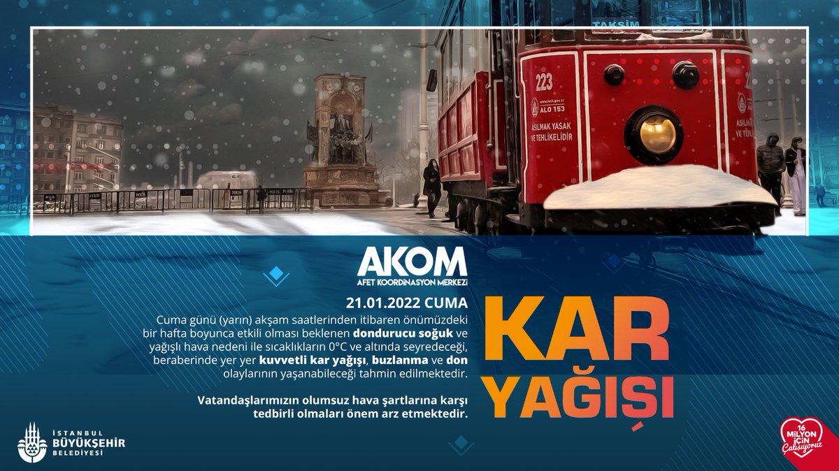 ⚠️❄️Soğuk Hava ve Kar Yağışı Uyarısı!❄️⚠️