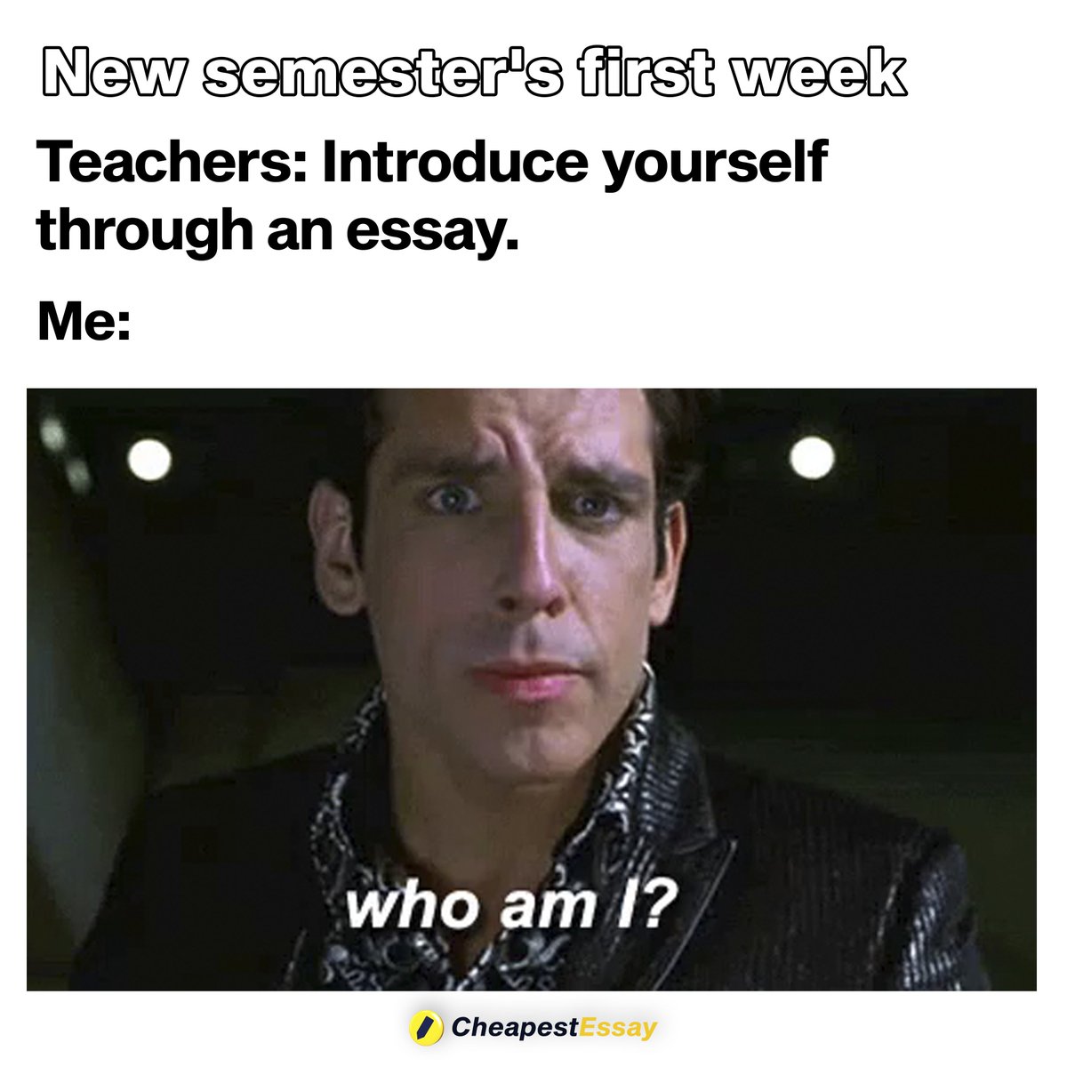 CheapestEssay's tweet photo. I might forget myself too if I'm in the same situation. 

Need to express yourself through writing? Better get professional writers from CheapestEssay.

Go to https://t.co/QwYFOinKhO and enjoy 15% OFF using code: GRAB15OFF

#ClassRoomMeme #EssayMeme https://t.co/DSajP1cLzX