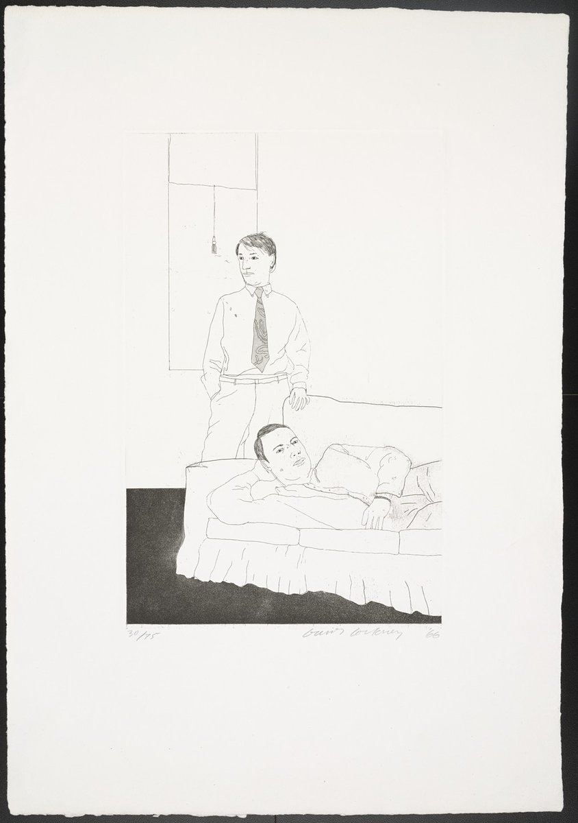 David Hockney, Beautiful and White Flowers from Fourteen Poems, 1966, published 1967 moma.org/collection/wor… #museumarchive #museumofmodernart
