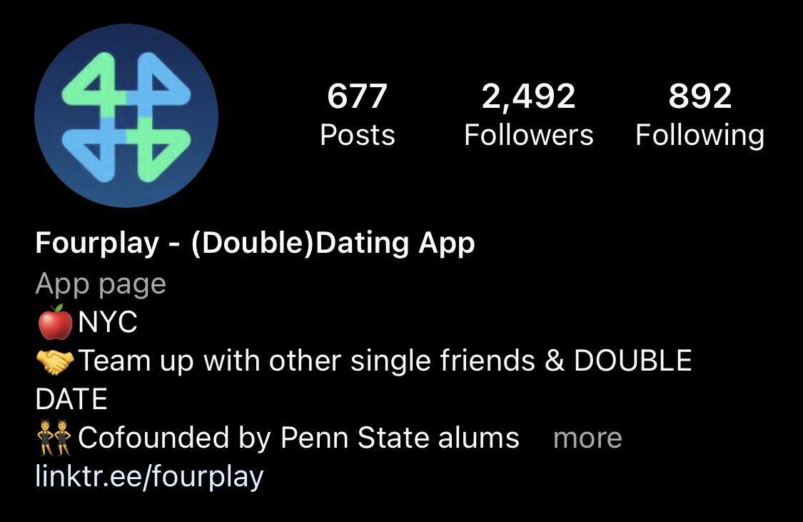 Dolan_J_Trump's tweet photo. Many people are saying my sister’s dating app @fourplay_dating is the “most fun” way to date in NYC. Support fellow Knicks fans and give them a follow on Instagram @fourplaysocial &amp; Tiktok  @try_fourplay and sign up for FREE! If you’re single, what (the Hell) do you have to lose? https://t.co/LH5m4EsQSC