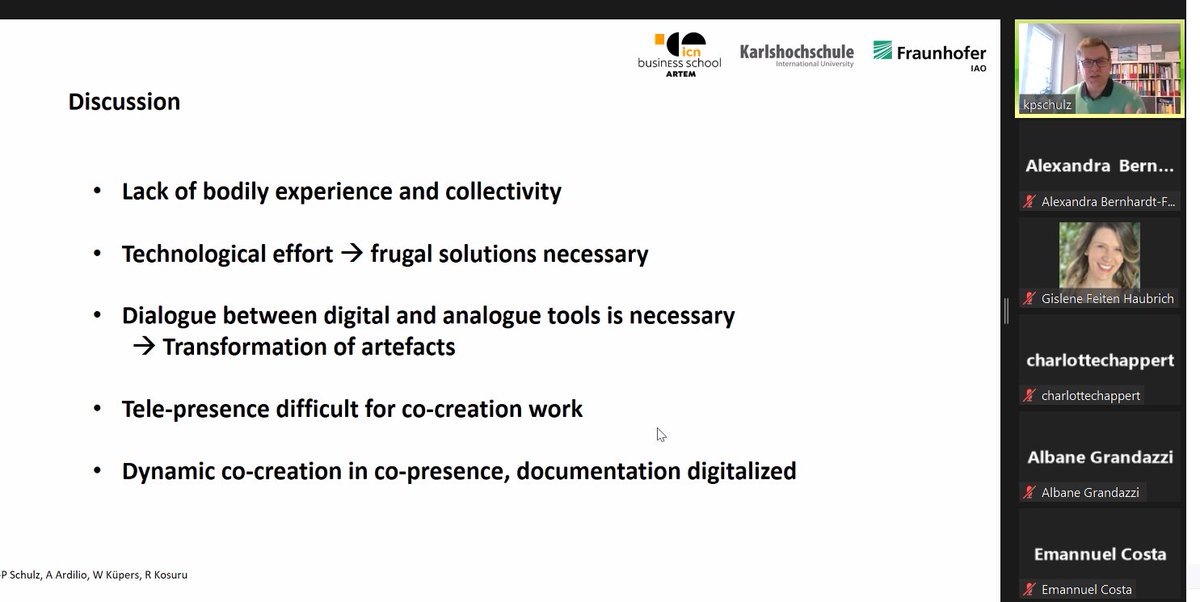 kobaltgelb's tweet photo. Interesting findings regarding collaborations with digital and analogue tools / in co-presence vs. tele-presence by Klaus-Peter Schulz et al. #RGCS2022 research conversations part 2 https://t.co/2S0KhBF3L0