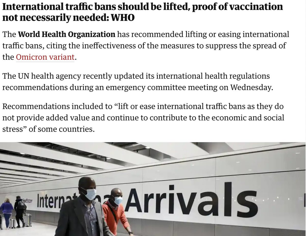 MartinDaubney's tweet photo. Staggering outbreak of common sense at the @WHO 
✈️ Travel bans "should be lifted"
 😷💉Masks, testing, vaccinations &amp; quarantine "should be based on risk assessments" not mandates

Has somebody spiked their tea? Or are they finally admitting they got this wrong all along? https://t.co/z2LVf0aMah