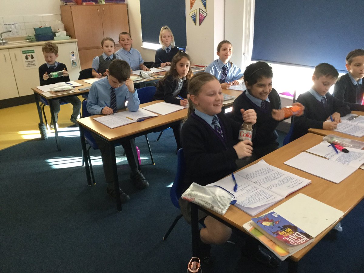 Year 4 have been investigating gases by seeing which fizzy drink has the most carbon dioxide. Our arms are aching from shaking! 
We have tested: sparkling water, Diet Coke, Coca Cola, Sprite, Fanta, Lucozade and Irn Bru. We have all made predictions.
Results to follow...