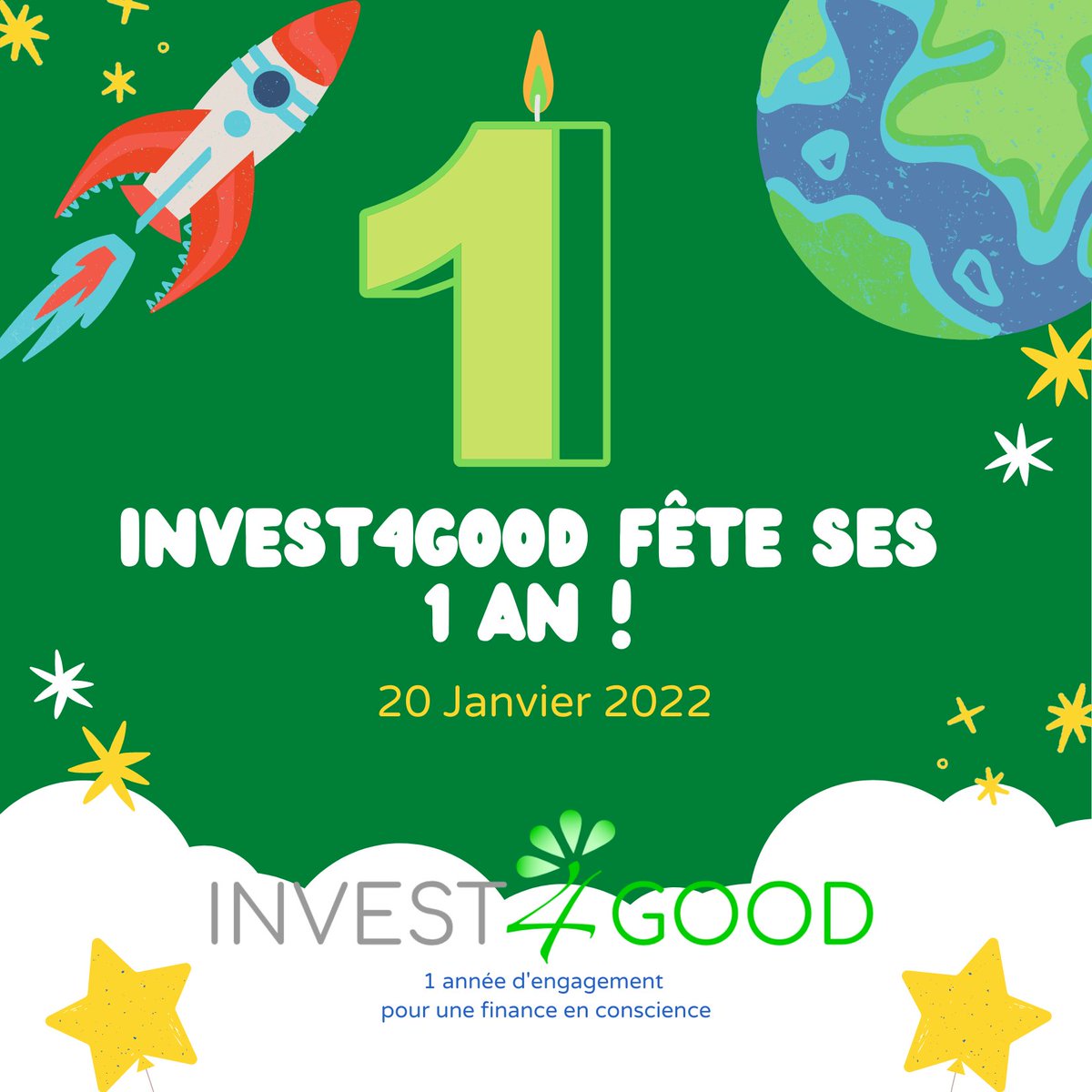GoodInvest4's tweet photo. 🥳INVEST4GOOD fête ses 1 an 🎂!!! - Quelle année incroyable 🤩 !  https://t.co/vJOw1C7RLs https://t.co/j56gzGPa4I