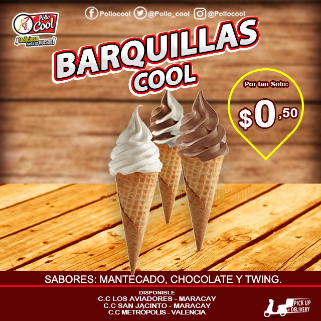 Seguro no eres el único con antojo de nuestras #barquillascool que te trae pollocool, 👀 🤤 Ordena tu delicioso Helado para Compartir.