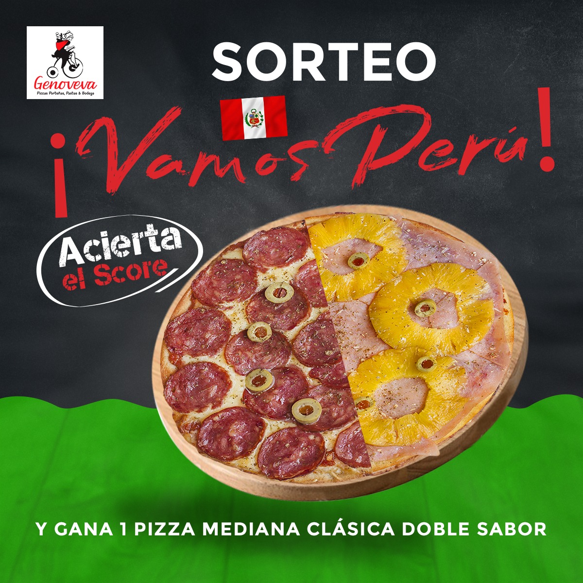 GenovevaPizza's tweet photo. #SORTEO 🍕⚽🇵🇪🇯🇲🔥
Acierta el Score #PerúJamaica y ¡Gana 1 Pizza Doble Sabor! Link: https://t.co/D4jLxoxB7m https://t.co/paSB8UkTHk